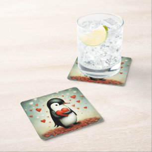 Dessous De Verre Carré Penguin Love 1