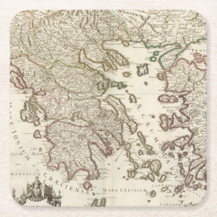 Dessous De Verre Carré Péninsule balkanique, Grèce, Macédoine