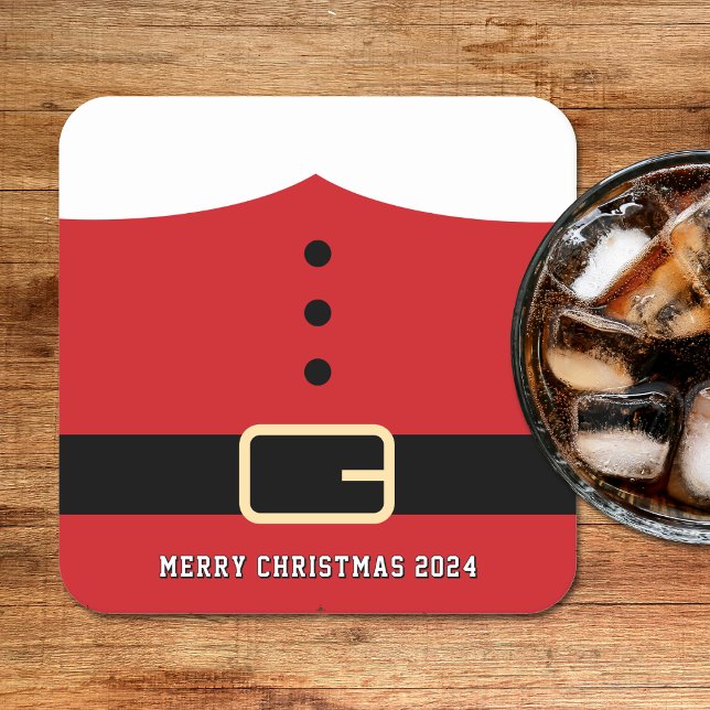 Dessous De Verre Carré Père Noël (Santa Claus Merry Christmas Square Paper Coaster
)