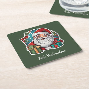 Dessous De Verre Carré Père Noël avec des cadeaux