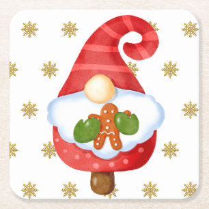 Dessous De Verre Carré Père Noël Gnome
