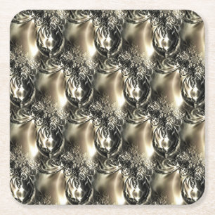 Dessous De Verre Carré Perles dorées
