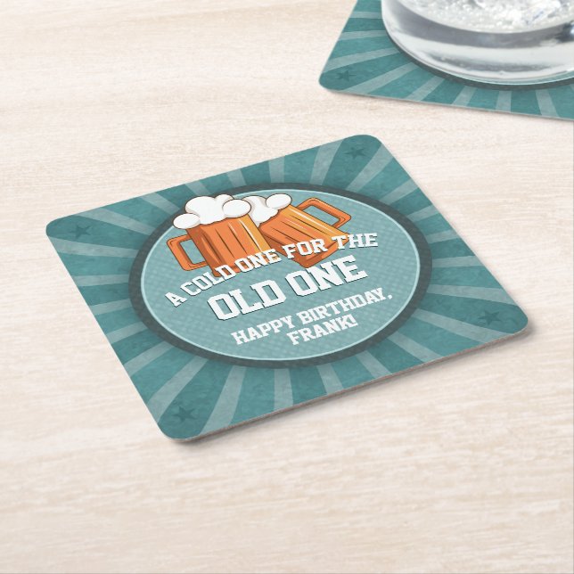 Dessous De Verre Carré Personnalisé Cold One pour l'ancien (Incliné)