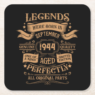 Dessous De Verre Carré Personnalisé vintage 80e anniversaire whiskey thèm