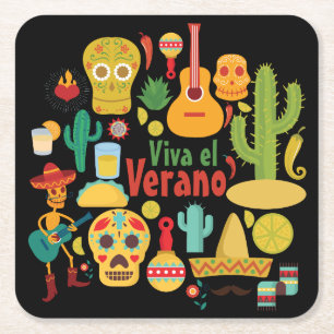 Dessous De Verre Carré Personnaliser Cool Mexique Monuments Design