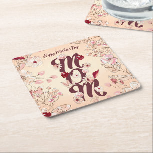 Dessous De Verre Carré Personnaliser Happy Mother's Day Maman