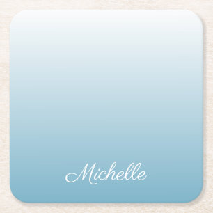 Dessous De Verre Carré Personnel gradient ombre angel blue