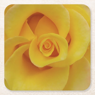 Dessous De Verre Carré Pétales de rose jaune romantiques