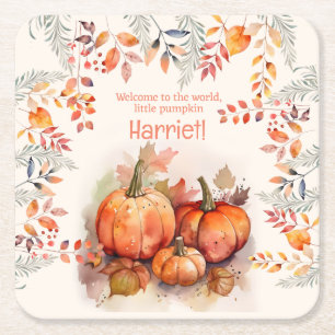 Dessous De Verre Carré Petit Baby shower Citrouille
