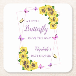 Dessous De Verre Carré Petit Baby shower papillon