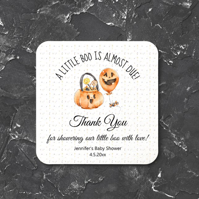 Dessous De Verre Carré petit livre merci baby shower simple moderne (Créateur téléchargé)