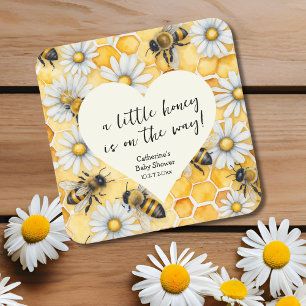 Dessous De Verre Carré Petit Miel Bee Comb Daisy Baby shower de printemps