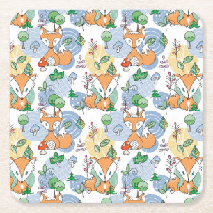 Dessous De Verre Carré Petit motif mignon de Fox