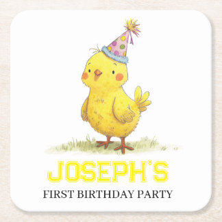 Dessous De Verre Carré Petite ferme de poussins Anniversaire poulet