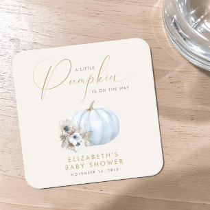 Dessous De Verre Carré Petite Fête de Bébé Garçon Citrouille d'Automne