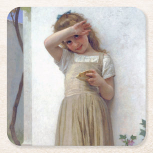 Dessous De Verre Carré Petite fille, Bouguereau