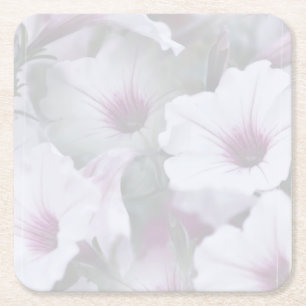 Dessous De Verre Carré Pétunias Rose Et Blanc