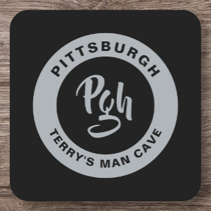 Dessous De Verre Carré Pgh Sports Yinzer Custom Barware Boisson