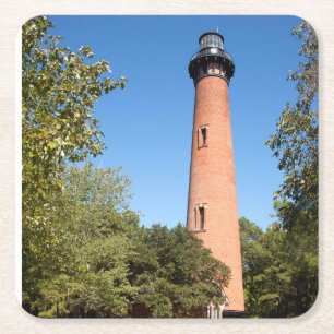 Dessous De Verre Carré Phare de Currituck Beach