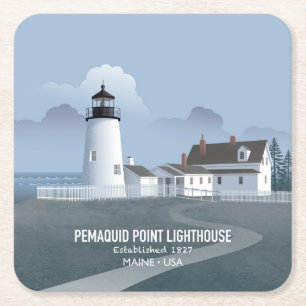 Dessous De Verre Carré Phare de Pemaquid Point