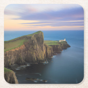 Dessous De Verre Carré Phare de point de Neist sur Skye au coucher du