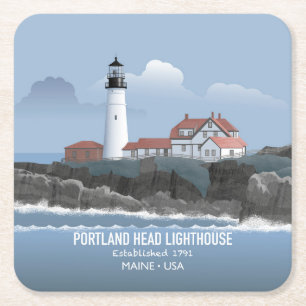 Dessous De Verre Carré Phare de Portland Head