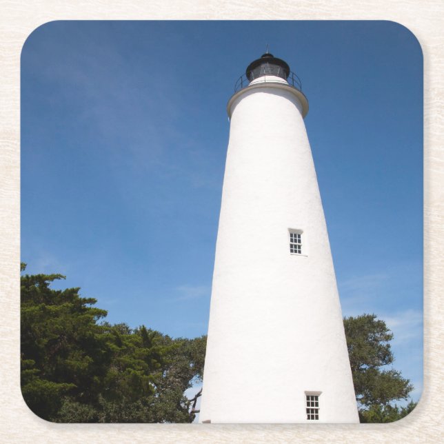 Dessous De Verre Carré Phare d'Ocracoke Island (Devant)