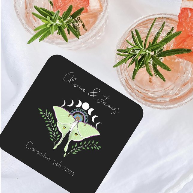 Dessous De Verre Carré Phases Luna Moth Moth (Créateur téléchargé)