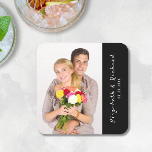 Dessous De Verre Carré Photo de la fête de fiançailles