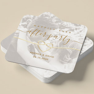 Dessous De Verre Carré Photo de mariage pour vivre heureux pour toujours