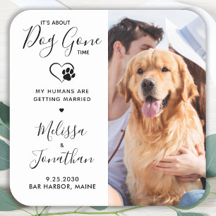 Dessous De Verre Carré Photo Moderne Drôle Animaux Mariages Chien Enregis
