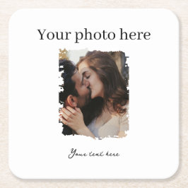 Dessous De Verre Carré Photo personnalisée mariage Couple
