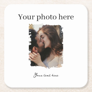 Dessous De Verre Carré Photo personnalisée mariage Couple