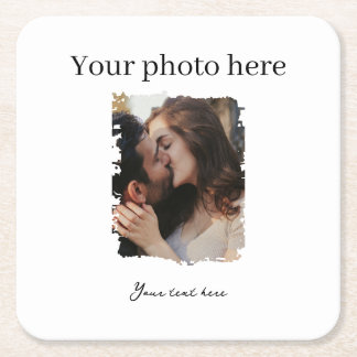 Dessous De Verre Carré Photo personnalisée mariage Couple