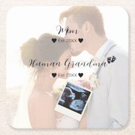 Dessous De Verre Carré Photo personnalisée mariage Couple