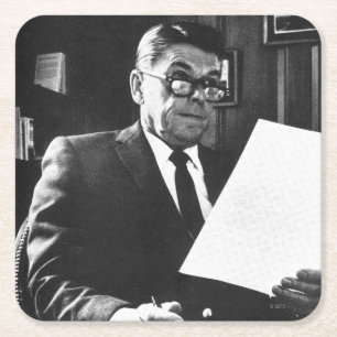 Dessous De Verre Carré Photographie de Ronald Reagan