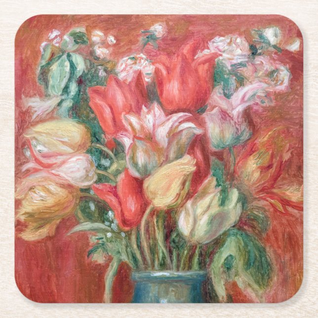 Dessous De Verre Carré Pierre-Auguste Renoir - Tulip Bouquet (Devant)