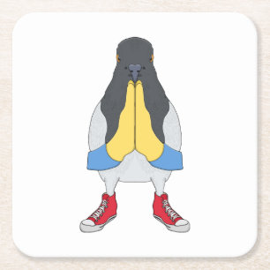 Dessous De Verre Carré Pigeon avec chaussures