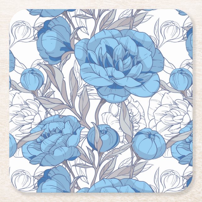 Dessous De Verre Carré Pignons bleus (Devant)