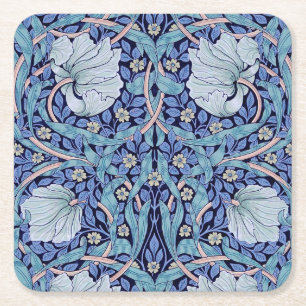 Dessous De Verre Carré Pimpernel Blue, William Morris