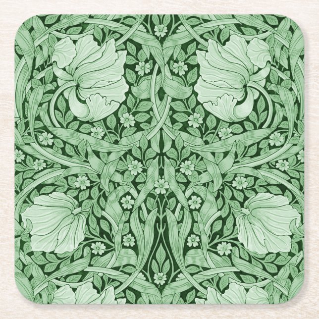 Dessous De Verre Carré Pimpernel Green, William Morris (Devant)