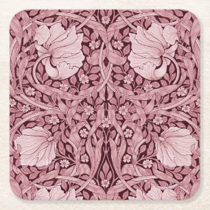 Dessous De Verre Carré Pimpernel Maroon, William Morris