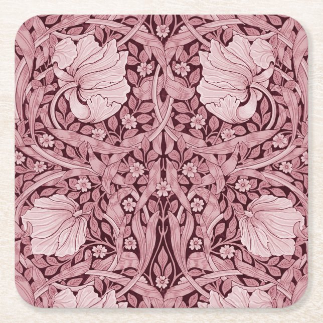 Dessous De Verre Carré Pimpernel Maroon, William Morris (Devant)