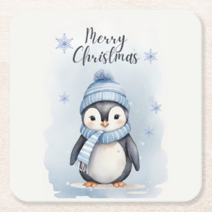 Dessous De Verre Carré "Pingouin mignon"