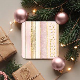 Dessous De Verre Carré Pink Gold Fa Noël La La Motif#27 ID1009