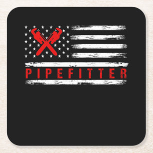 Dessous De Verre Carré Pipefitter Cadeaux Funky Plumber
