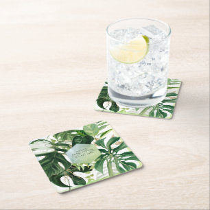 Dessous De Verre Carré PixDezines Monstera panaché Feuillage Tropical