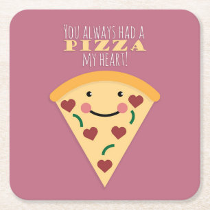 Dessous De Verre Carré Pizza Mon Coeur