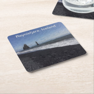 Dessous De Verre Carré Plage de sable noir, Islande