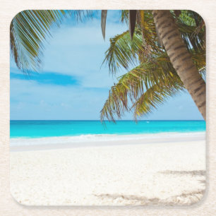 Dessous De Verre Carré Plage du Paradis Tropical